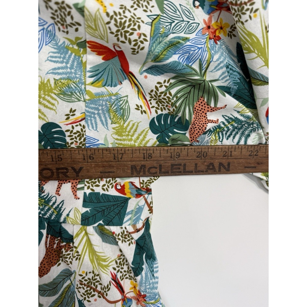 Molly Bracken Dress Medium Jungle Tropical Print Multicolor Cotton Mini Tassel - Picture 5 of 8